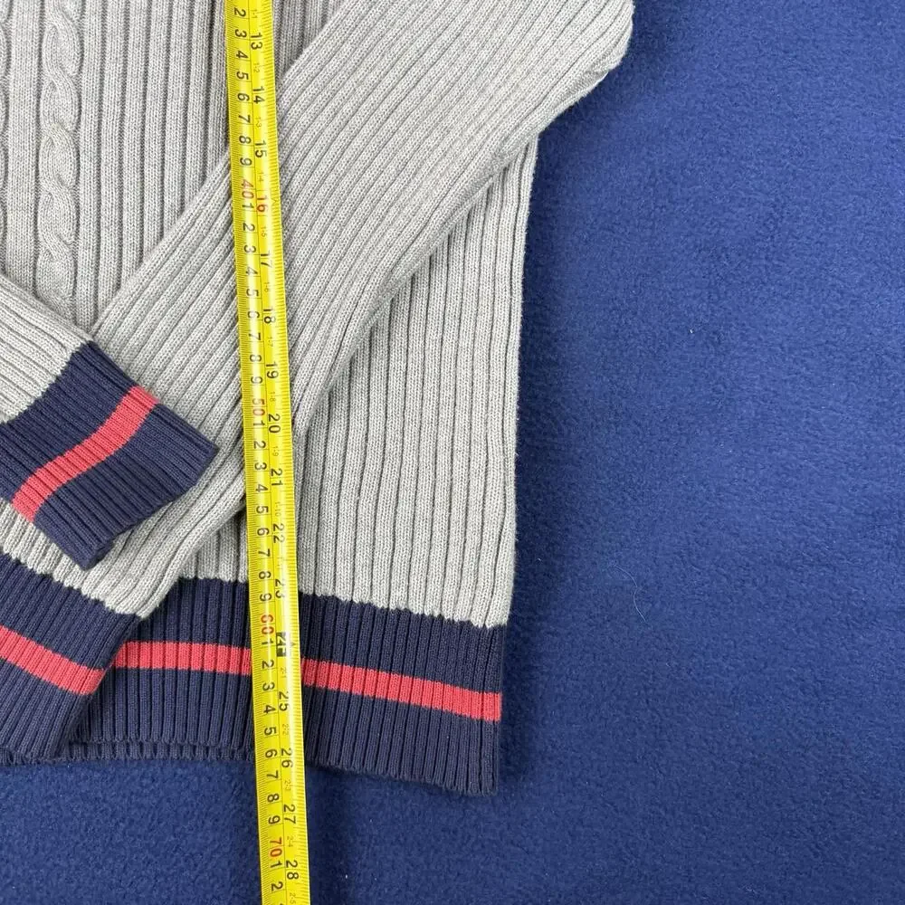 Brooks Brothers 346 Supima Cotton Sweater Mens M Gray V-Neck Stripe Ivy Preppy - Picture 5 of 8